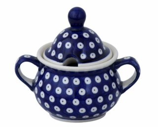 Zuckerdose, bauchige Form mit zwei Henkeln und hohem Deckel, 350 ml, Dekor 42