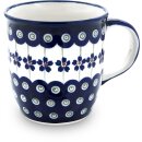 Bulgy mug with round handles in the decor 166a