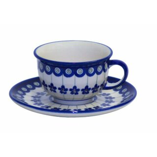 Coffee cup with curved out edge and saucer in the decor 166a