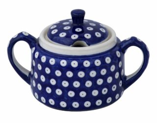 Zuckerdose, kompakt-bauchige Form mit zwei Henkeln und flachem Deckel, 350 ml, Dekor 42