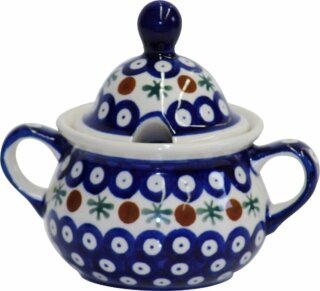 Zuckerdose, bauchige Form mit zwei Henkeln und hohem Deckel, 350 ml, Dekor 41