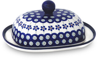 Modern oval butter dish in decor 166a