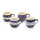 Set of 4 big bohemian mugs with different decors 0.42 litres