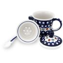 Tee mug with cover tea strainer and spoon in the decor 41