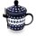 Tee mug with cover tea strainer and spoon in the decor 166a