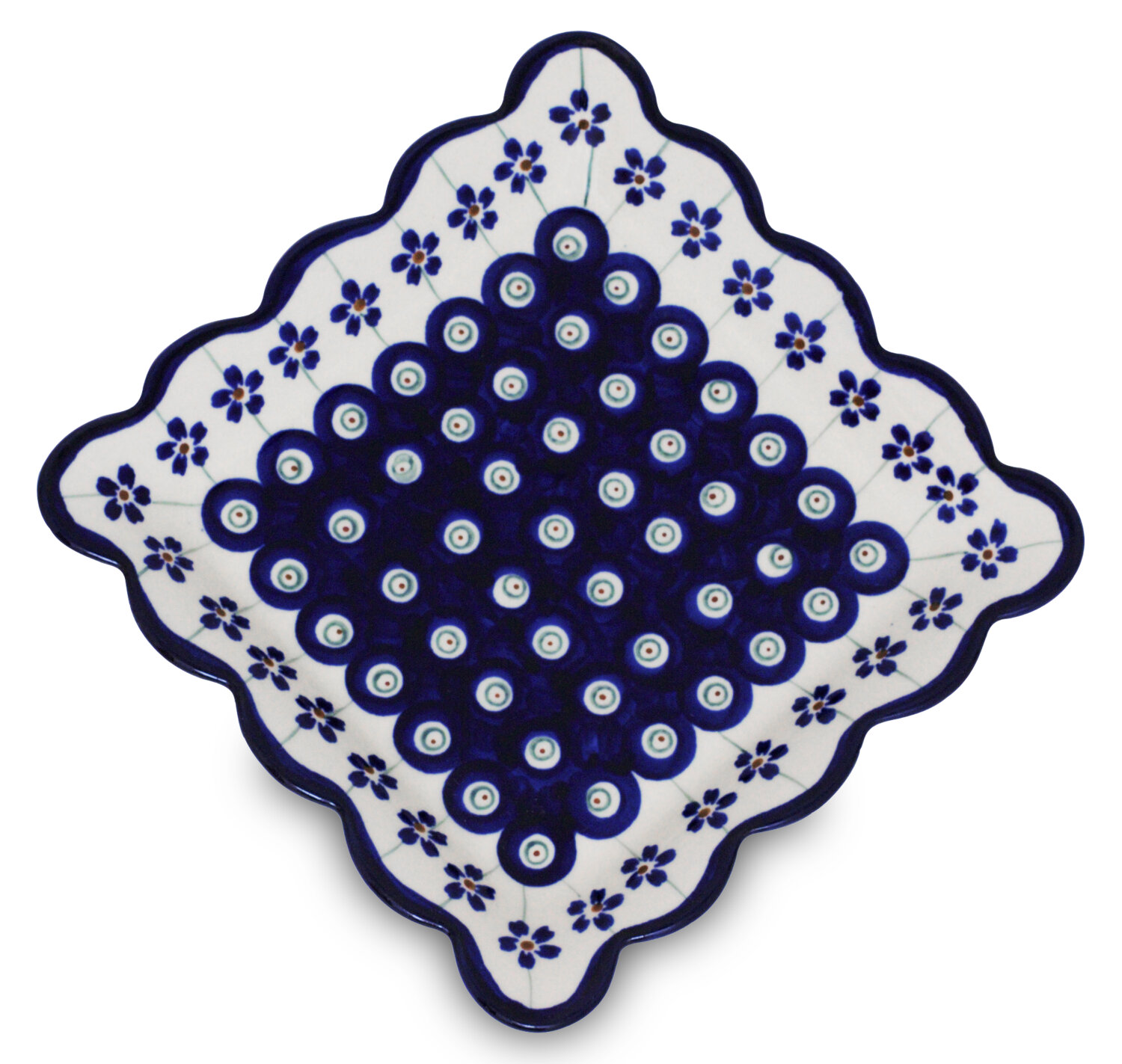 Kuchenteller viereckig, B=16,4 cm, H=2,5 cm, Dekor 166a, 13,99