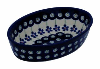Schale oval 15,6 cm – kleine Servierschüssel für Oliven, Antipasti & Dips – 4 cm Rand – Dekor 166a