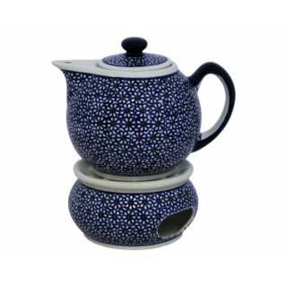 moderne Teekanne mit Stövchen im retro-Design 1.0 Liter, Dekor 120