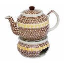 Traditional 1.0 liters teapot with a long spout and with...