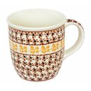 Bulgy mug with round handles in the decor 973