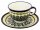 Coffee cup with curved out edge and saucer in the decor DU1