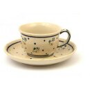 Coffee cup with curved out edge and saucer in the Decor 111