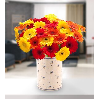 Vase with cute flower decor