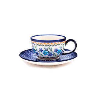 Coffee or tee cup with saucer in the decor 1154a