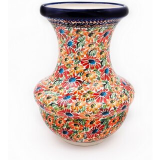 Original Bunzlauer Keramik Blumenvase Ø27.0cm H=27.5cm Dekor ART-297 Kugel-Vase 