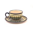 Coffee or tee cup with saucer in the decor DU1