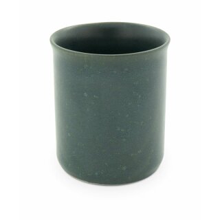 Bunzlauer Keramik Becher ohne Henkel / Zahnputzbecher, H = 9,2 cm, V = 0,25 Liter, Dekor ZIELON