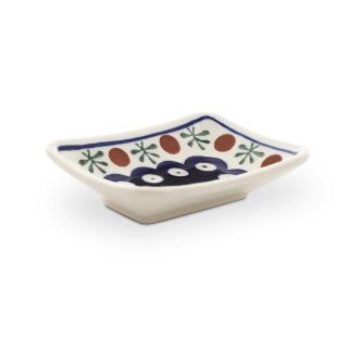 Bunzlauer Keramik Sushi- Sojasoßen Teller, Dekor 41