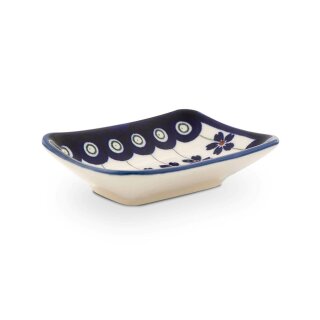 Bunzlauer Keramik Sushi- Sojasoßen Teller, Dekor 166a