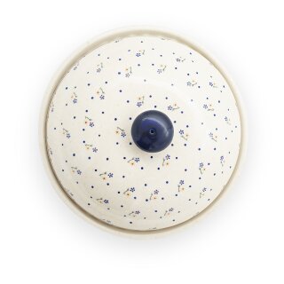 Bunzlauer Keramik Brottopf mit Deckel rund, 36,5 x 23,0 cm, Dekor 111