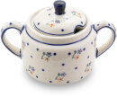 Zuckerdose, kompakt-bauchige Form mit zwei Henkeln und flachem Deckel, 350 ml, Dekor 111