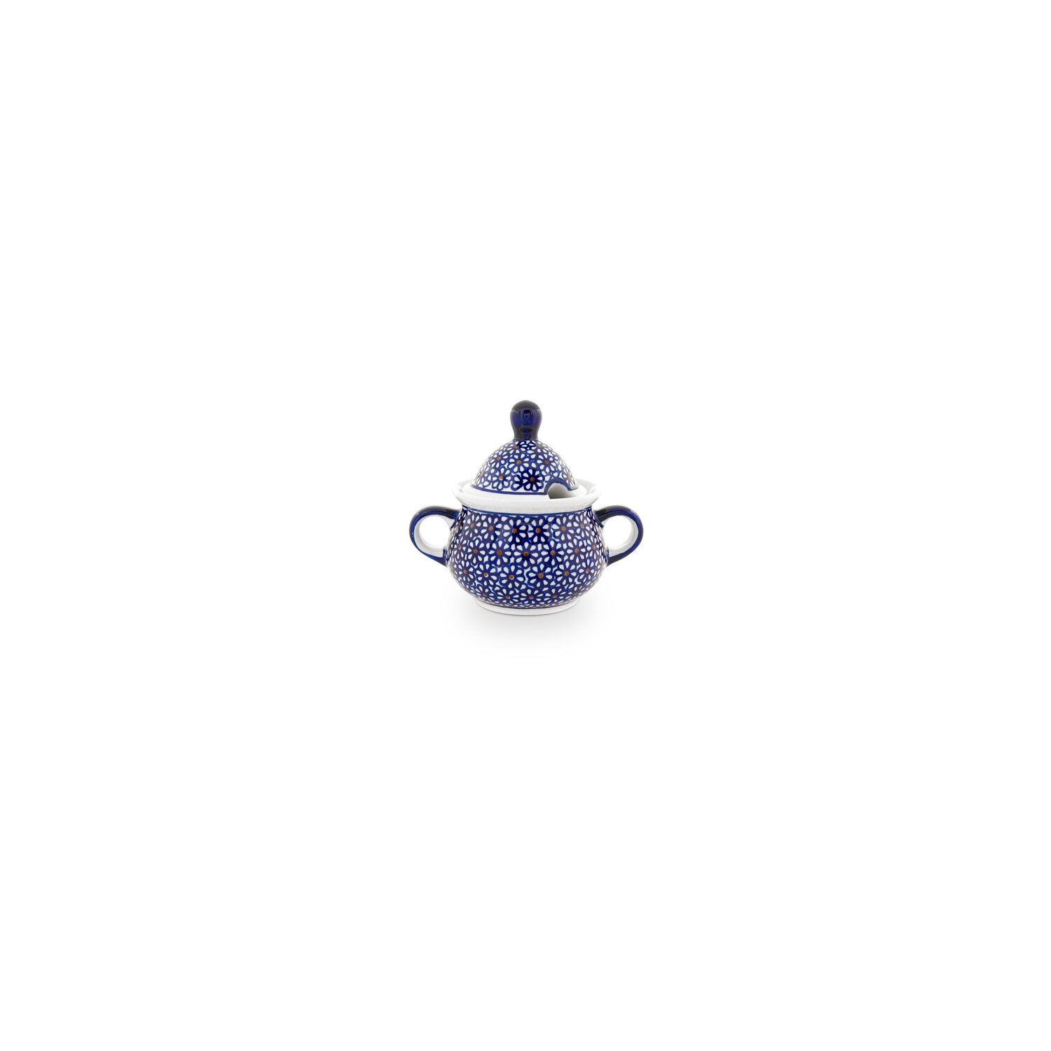 Bunzlauer Keramik Zuckerdose rund,V = 0,3 Ltr Dekor 42 H = 9,3 cm Ø 10,7 cm 