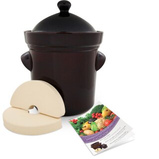 Fermenting crock 10 litres with lid weight stones and recipe booklet included