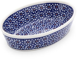 Schale oval 15,6 cm – kleine Servierschüssel für Oliven, Antipasti & Dips – 4 cm Rand – Dekor 120