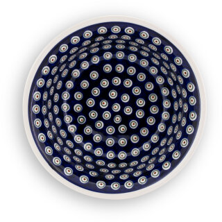 Bunzlauer Keramik Schüssel 24,5 Cm – Handbemaltes Blaue-Augen-Dekor, Spülmaschinenfest & Hitzebeständig