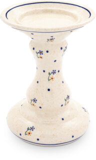 Original Bunzlauer Kerzenständer Retro – Dekor 111 Strohblumen, Handbemalt, Ø 14,5 Cm, Spülmaschinenfest