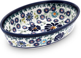 Schale oval 15,6 cm – kleine Servierschüssel für Oliven, Antipasti & Dips – 4 cm Rand – Dekor DU126