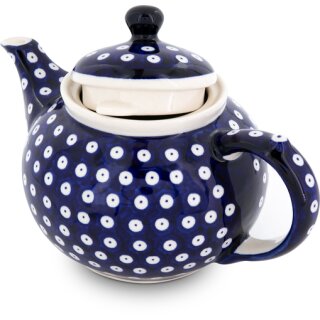 Bunzlauer Keramik Teekanne mit Stövchen 1.25L Dekor 42