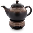 1,25 Liter Teekanne mit Stövchen Dekor Zaciek (braun)