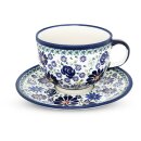 Cup with saucer (milk coffee cup), 0.5 liter decor DU126
