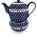 Teapot 1.5 litres with bulbous warmer decor 41