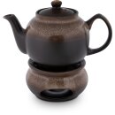 1,0 Liter Teekanne mit Stövchen Dekor Zaciek (braun)