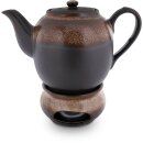 1,5 Liter Teekanne mit Stövchen Dekor Zaciek (braun)