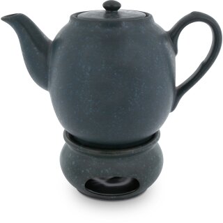 Bunzlauer Keramik Teekanne mit Stövchen 1.5L, Dekor ZIELON