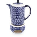Bunzlauer Keramik Kaffeekanne 1.25L mit Stövchen, Dekor 120