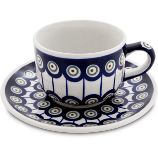 210 ml cup with saucer, diameters 9.00/16.00 cm, heights 6.6/1.8 cm, in Decor 8