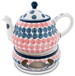 1,5 Liter stattliche Teekanne mit Stövchen Dekor 943a